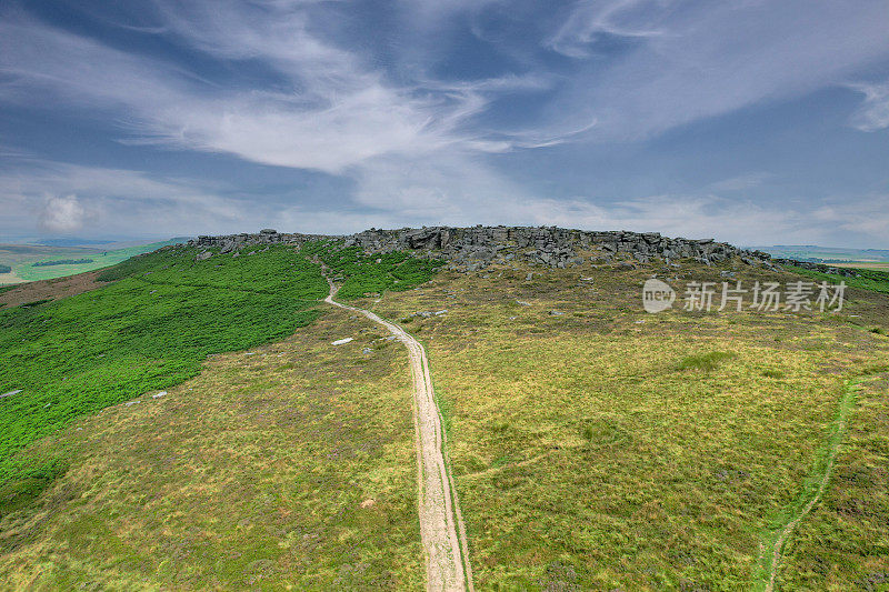 英国德比郡的Stanage Edge